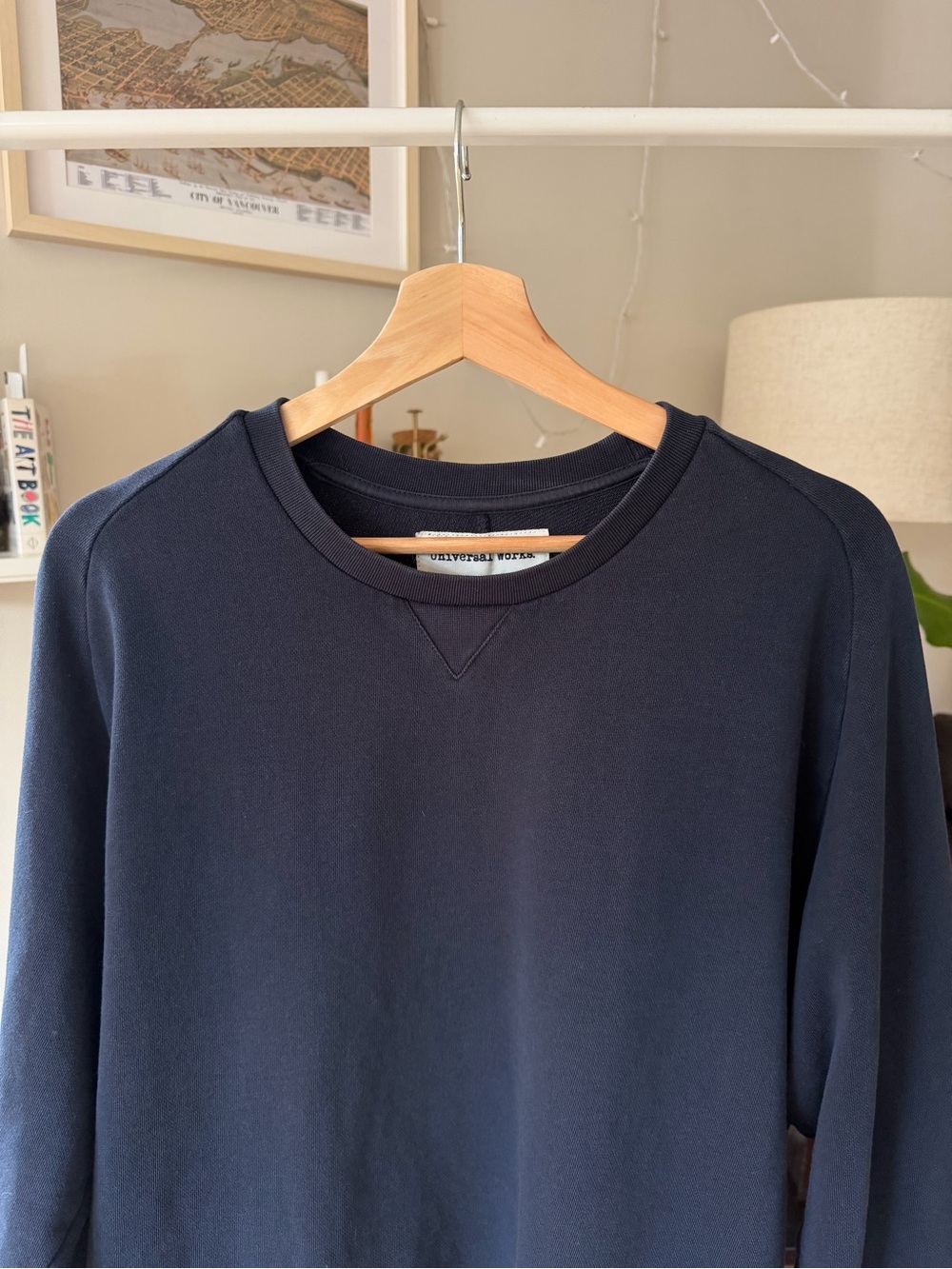 Universal Works Navy Garment Dyed Blue Crewneck Sweatshirt